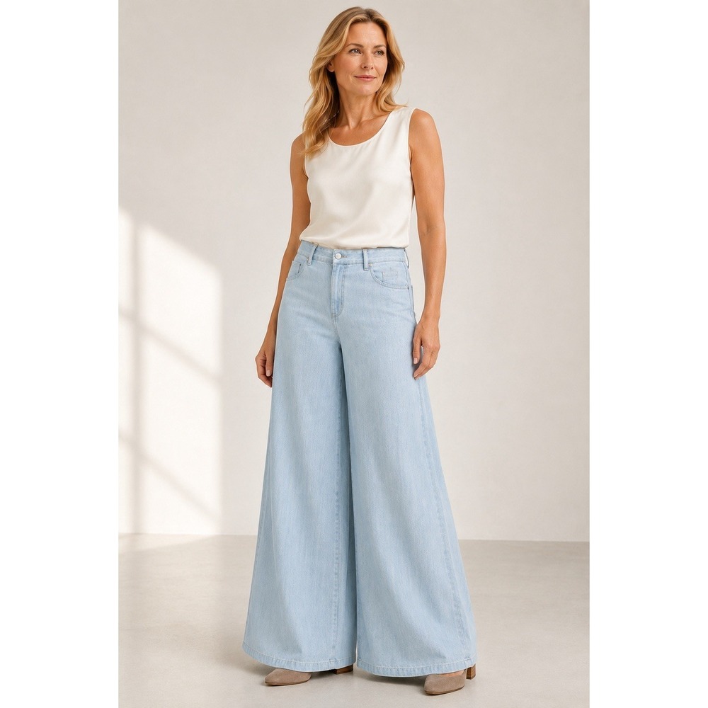Magaschoni 100% Hemp Wide Leg Palazzo Pants NWT 6 - Picture 2 of 12